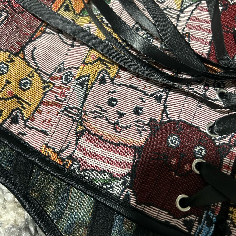 Gorgeous brand new Cat Tapestry Boned Corset top - Picture 6 of 10